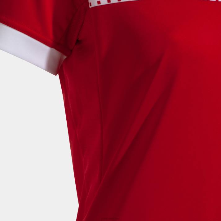 Joma 82P4R2158 احمر ابيض قميص بأكمام قصيرة مستعر أعظم صديق للبيئة نحيف