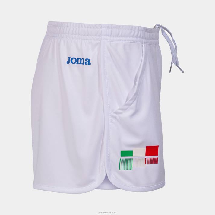 Joma 82P4R2166 أبيض شورت الاتحاد الايطالى للتنس نحيف