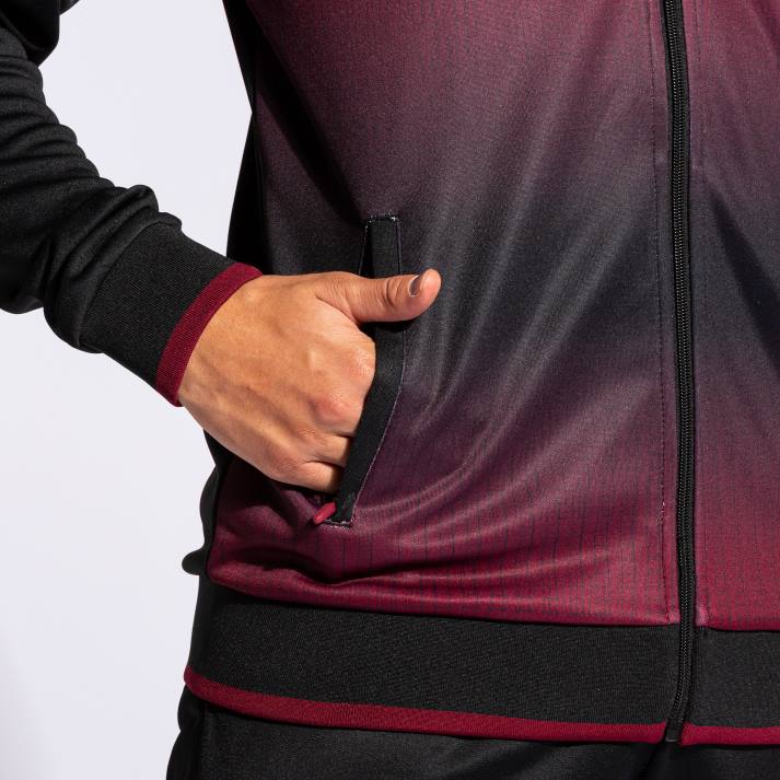 Joma 82P4R217 بورجوندي أسود جاكيت بغطاء رأس Tiger v رجال