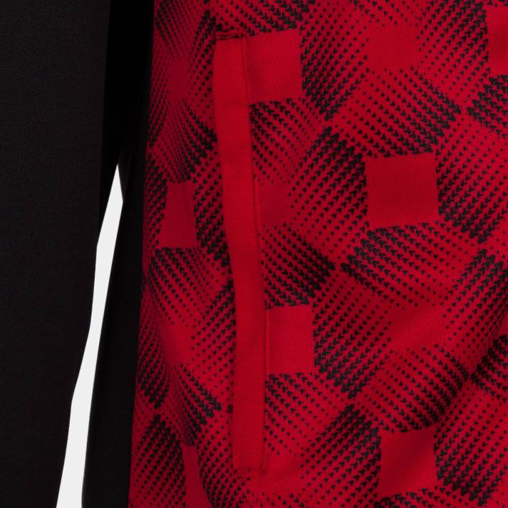 Joma 82P4R2197 أسود أحمر سترة سوبرنوفا مقنعين III نحيف