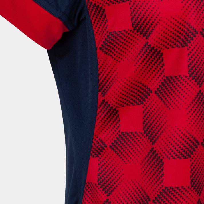 Joma 82P4R2201 الأزرق الداكن الأحمر قميص بأكمام قصيرة سوبر نوفا iii نحيف