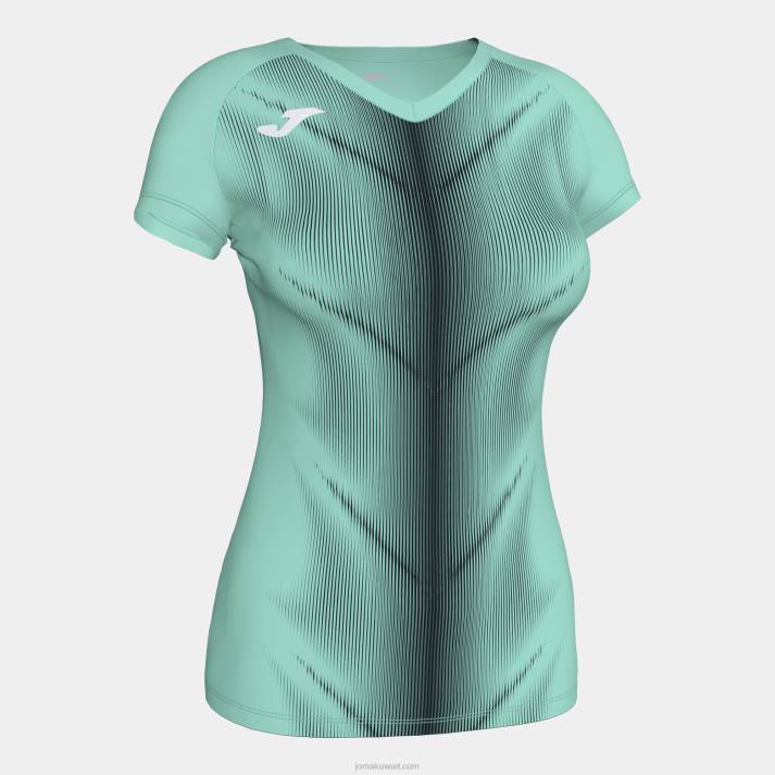 Joma 82P4R2250 أخضر أسود قميص بأكمام قصيرة أوليمبيا نحيف