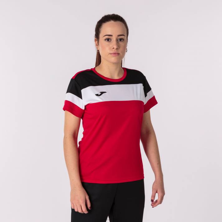 Joma 82P4R2258 أحمر أسود أبيض قميص بأكمام قصيرة طاقم رابعا نحيف