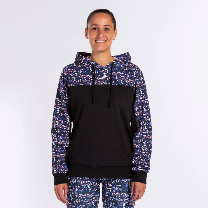 Joma 82P4R2268 أسود وردي أزرق دافني سترة مقنعين نحيف