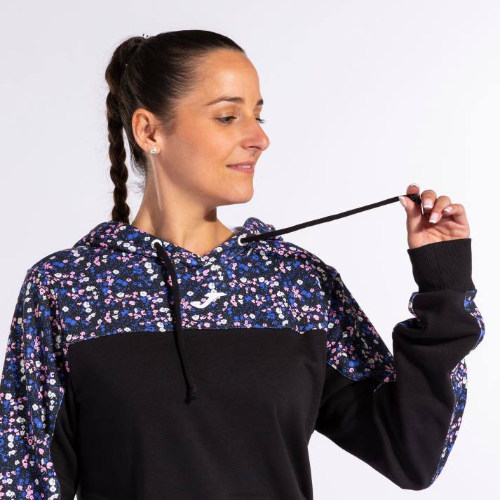 Joma 82P4R2268 أسود وردي أزرق دافني سترة مقنعين نحيف