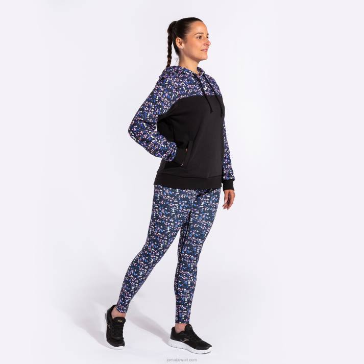 Joma 82P4R2268 أسود وردي أزرق دافني سترة مقنعين نحيف