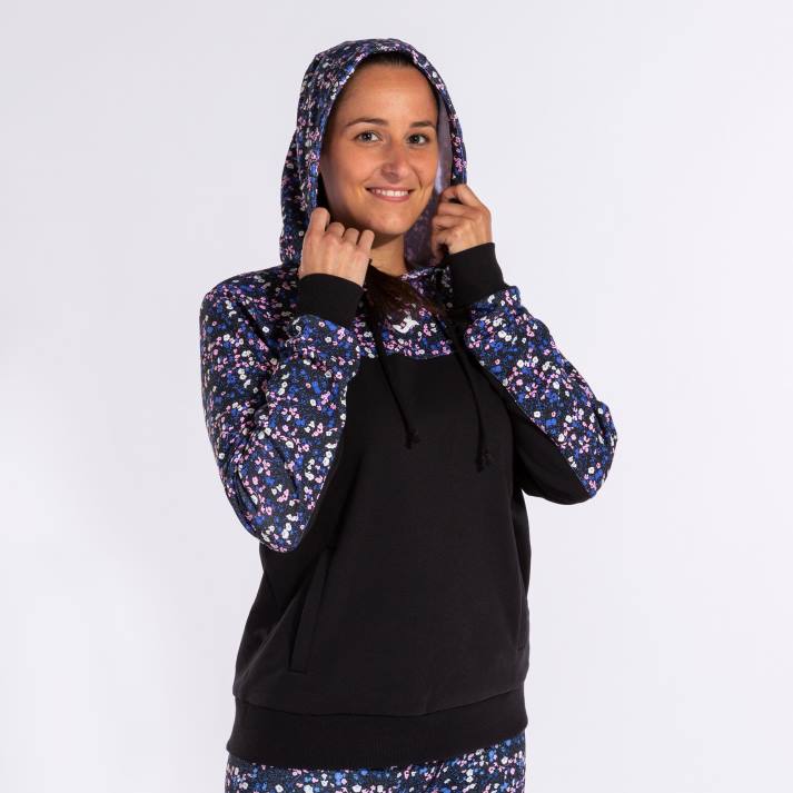 Joma 82P4R2268 أسود وردي أزرق دافني سترة مقنعين نحيف