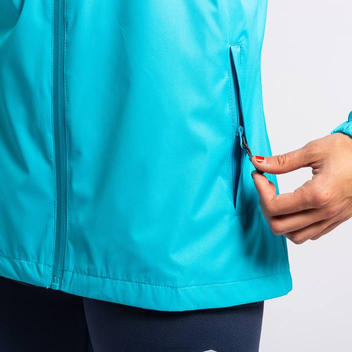 Joma 82P4R2283 الفيروز الفلوري Rainjacket مونتريال نحيف