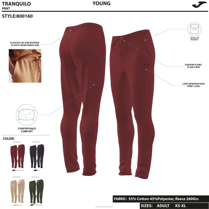 Joma 82P4R2285 أسود لونغز السراويل دافني نحيف