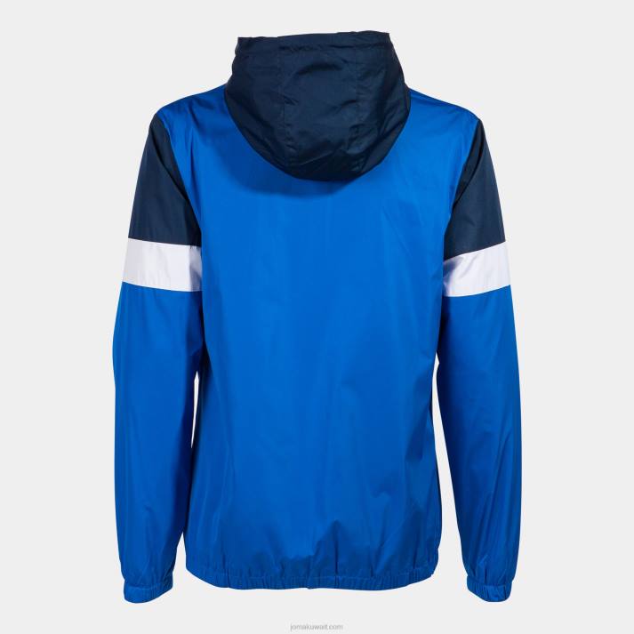 Joma 82P4R2311 الأزرق الملكي الأزرق الداكن الأبيض طاقم سترة المطر رابعا نحيف