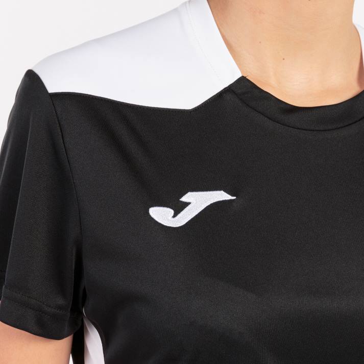 Joma 82P4R2339 أسود أبيض بطولة قميص قصير الأكمام سادسا نحيف