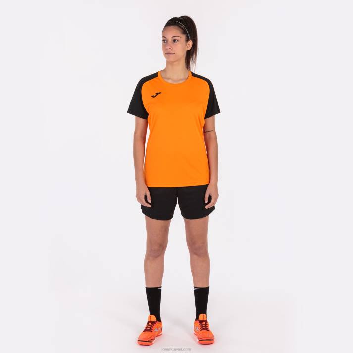 Joma 82P4R2369 برتقالي أسود قميص بأكمام قصيرة أكاديمية رابعا نحيف
