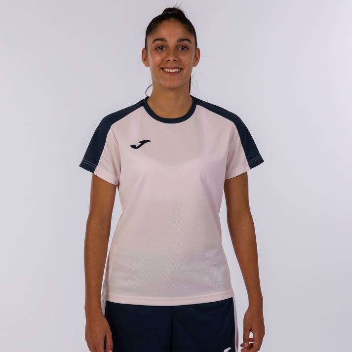 Joma 82P4R2374 الوردي الأزرق الداكن قميص البطولة البيئية قصيرة الأكمام نحيف