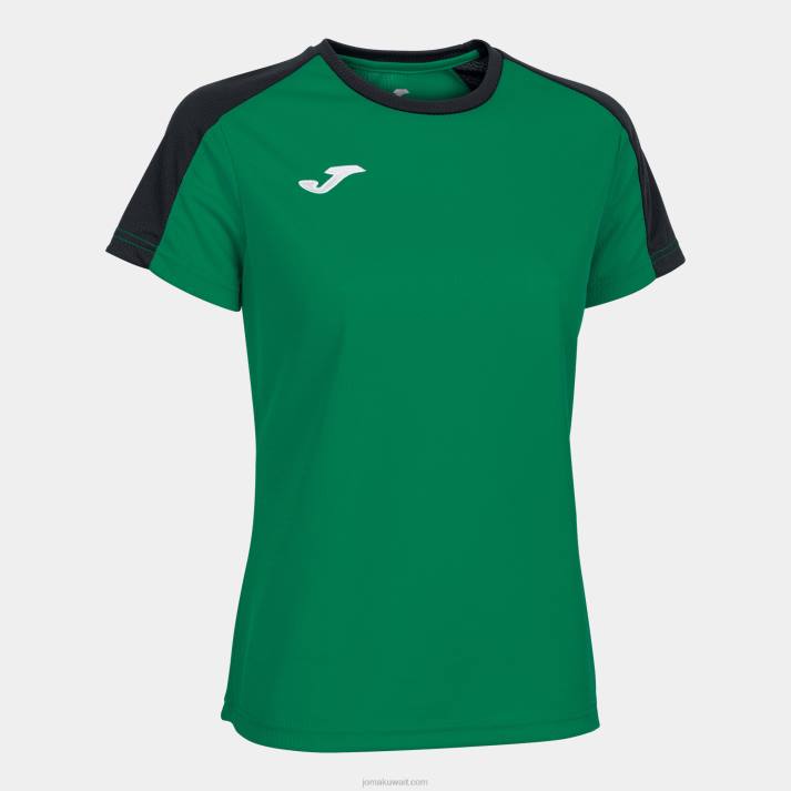 Joma 82P4R2377 أخضر أسود قميص البطولة البيئية قصيرة الأكمام نحيف