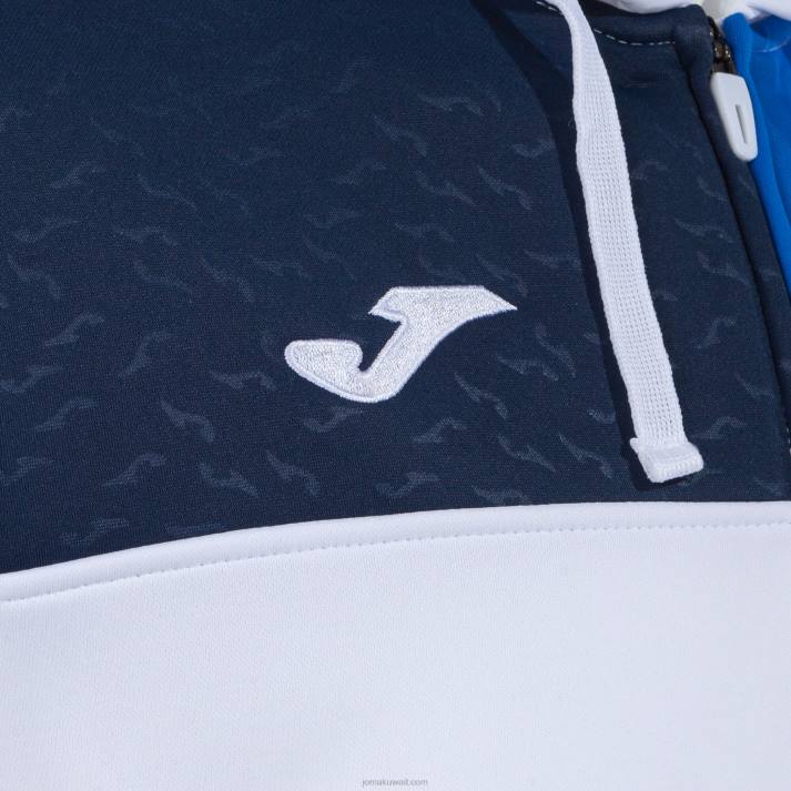 Joma 82P4R238 الأبيض الأزرق الملكي الأزرق الداكن طاقم سترة مقنعين v رجال