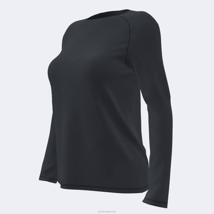 Joma 82P4R2411 أسود قميص بأكمام طويلة دافني نحيف