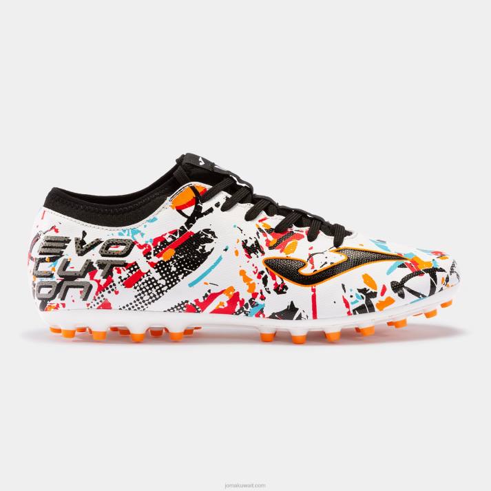 Joma 82P4R2419 أبيض أسود برتقالي حذاء كرة القدم تطور 23 عشب صناعي