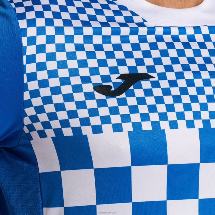 Joma 82P4R241 أزرق ملكي أبيض قميص بأكمام قصيرة العلم iii رجال
