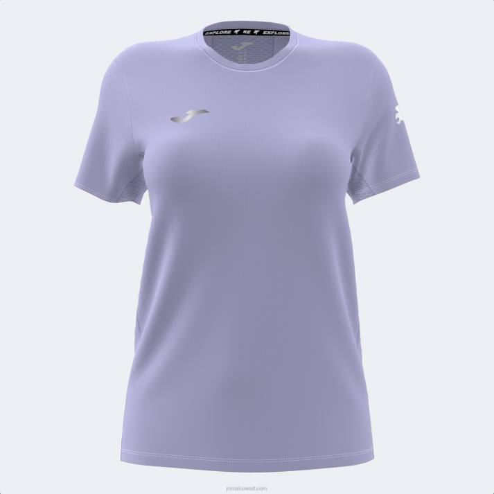 Joma 82P4R2420 أرجواني قميص قصير الأكمام المستكشف نحيف