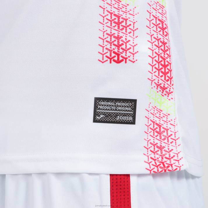 Joma 82P4R2426 أبيض قميص قصير الأكمام 2nd اختيار الزي الاسباني لكرة الصالات نحيف