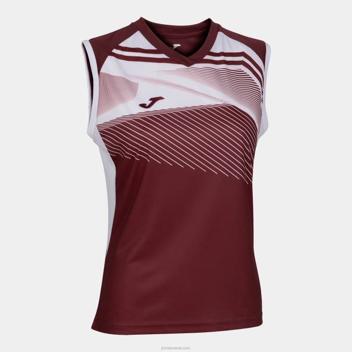 Joma 82P4R2427 بورجوندي أبيض تي شيرت بدون أكمام سوبرنوفا الثاني نحيف