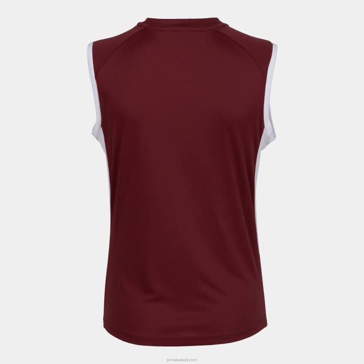 Joma 82P4R2427 بورجوندي أبيض تي شيرت بدون أكمام سوبرنوفا الثاني نحيف