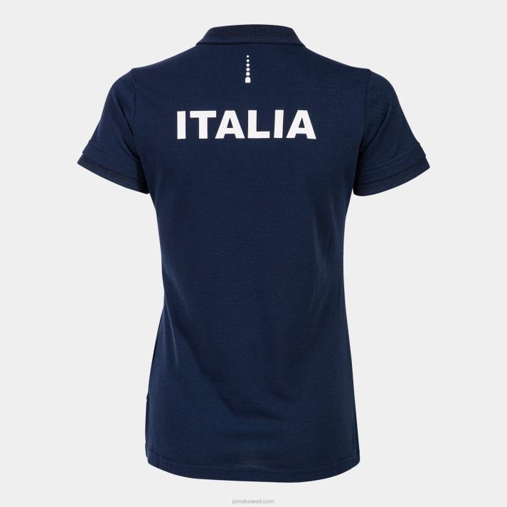 Joma 82P4R2432 الأزرق الداكن قميص بولو قصير الاكمام الاتحاد الايطالي للتنس نحيف