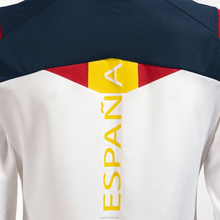 Joma 82P4R2435 أبيض قميص طويل الأكمام اللجنة الأولمبية الإسبانية نحيف