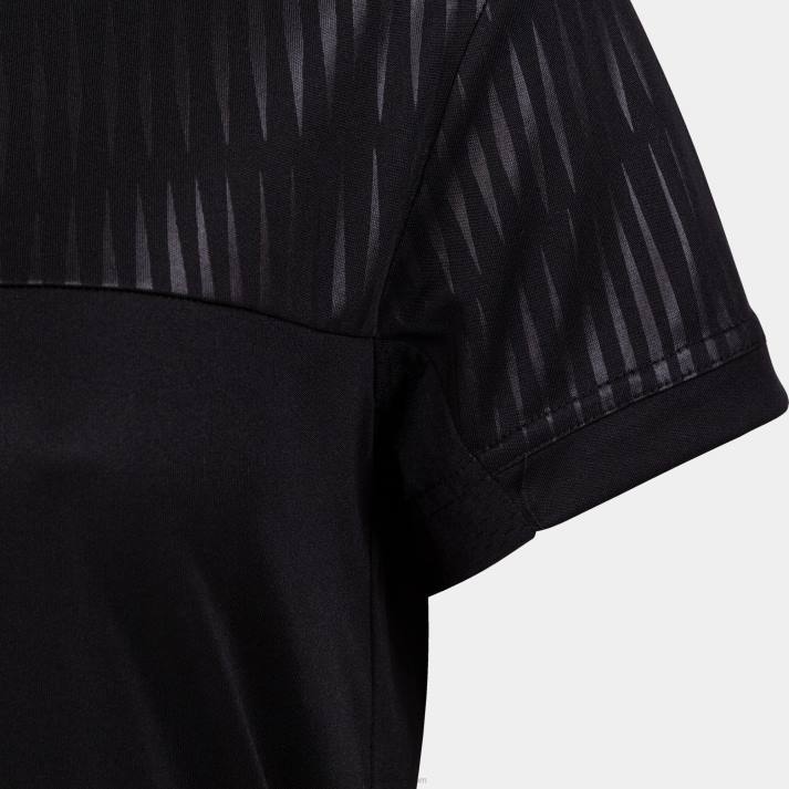 Joma 82P4R2440 أسود قميص قصير الأكمام مونتريال نحيف