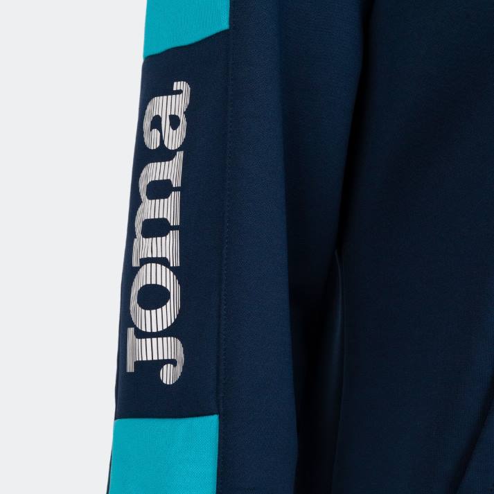 Joma 82P4R2457 الأزرق الداكن الفيروز الفلوريسنت بطولة سترة مقنعين الرابع نحيف