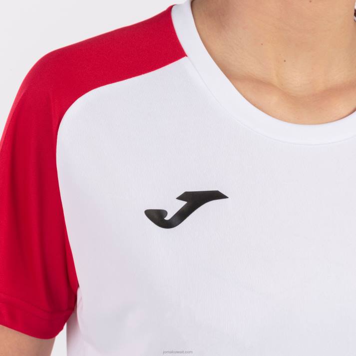 Joma 82P4R2461 أبيض أحمر قميص بأكمام قصيرة أكاديمية رابعا نحيف
