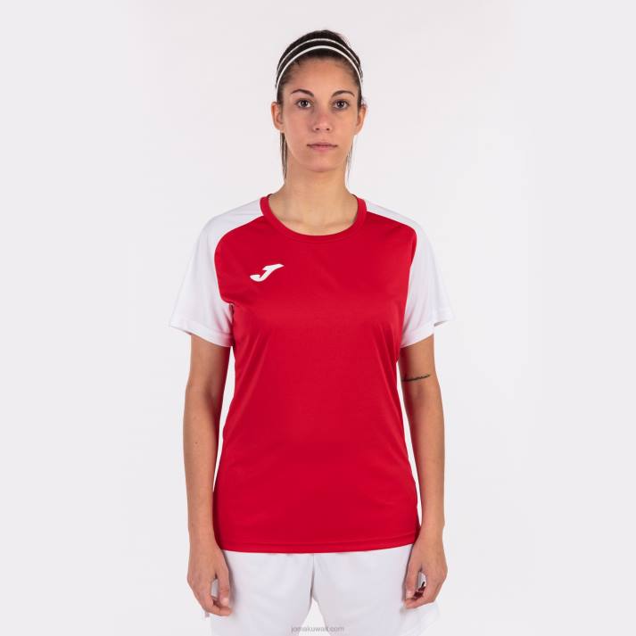 Joma 82P4R2465 احمر ابيض قميص بأكمام قصيرة أكاديمية رابعا نحيف