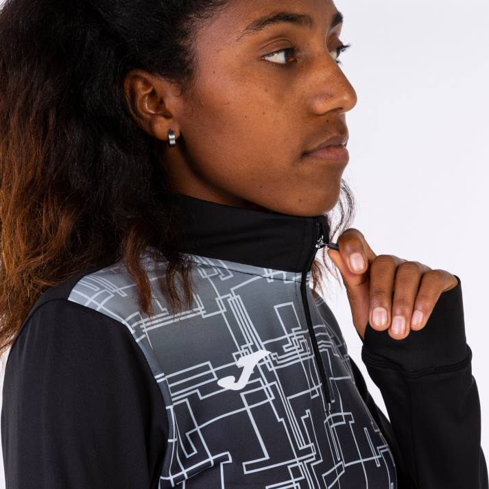 Joma 82P4R2466 أسود قميص من النوع الثقيل النخبة الثامن نحيف