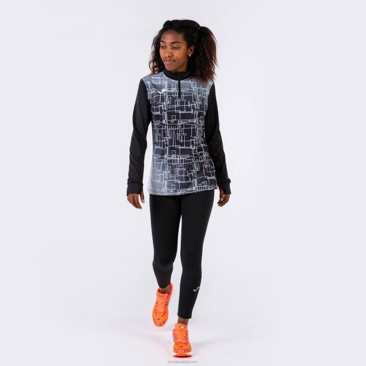 Joma 82P4R2466 أسود قميص من النوع الثقيل النخبة الثامن نحيف