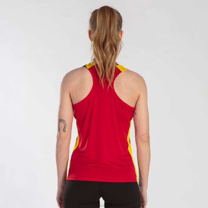 Joma 82P4R2480 احمر اصفر أعلى سجل للدبابات الثاني نحيف