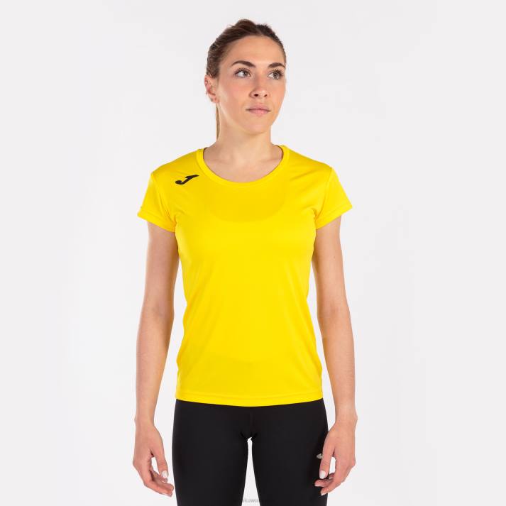 Joma 82P4R2484 أصفر قميص قصير الأكمام سجل الثاني نحيف