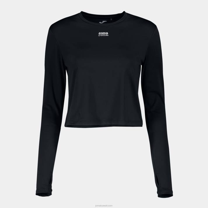 Joma 82P4R2495 أسود قميص بأكمام طويلة دافني نحيف