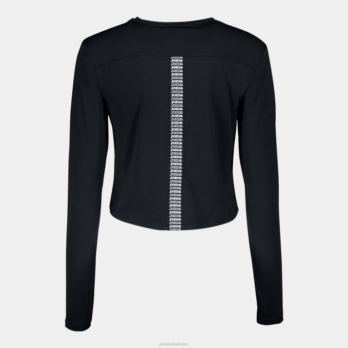 Joma 82P4R2495 أسود قميص بأكمام طويلة دافني نحيف