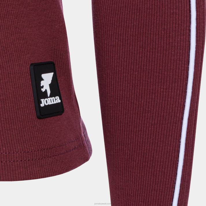 Joma 82P4R2505 بورجوندي قميص بأكمام طويلة دافني نحيف