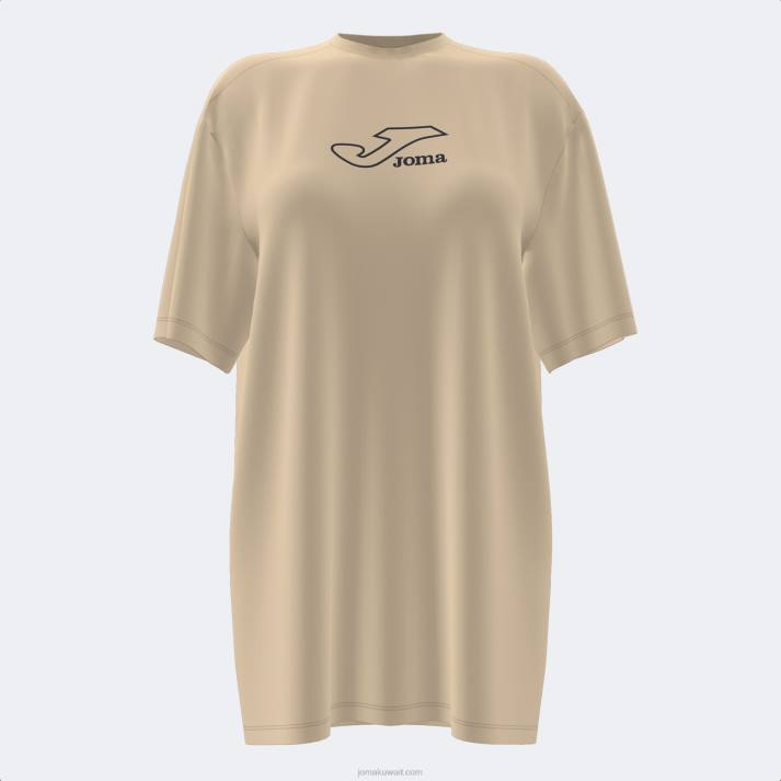 Joma 82P4R2507 اللون البيج قميص بأكمام قصيرة دافني نحيف