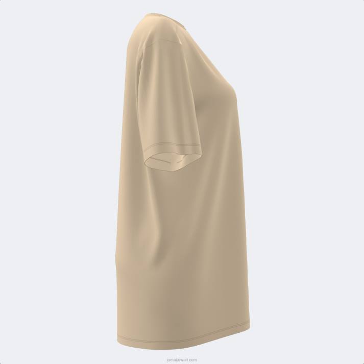 Joma 82P4R2507 اللون البيج قميص بأكمام قصيرة دافني نحيف