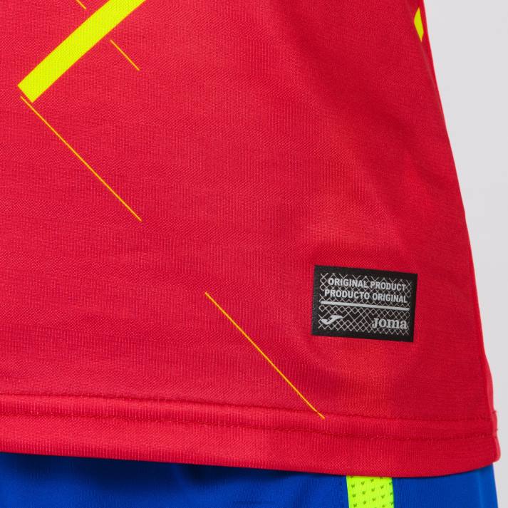 Joma 82P4R2513 أحمر قميص قصير الأكمام 1st اختيار موحدة الإسبانية كرة الصالات نحيف