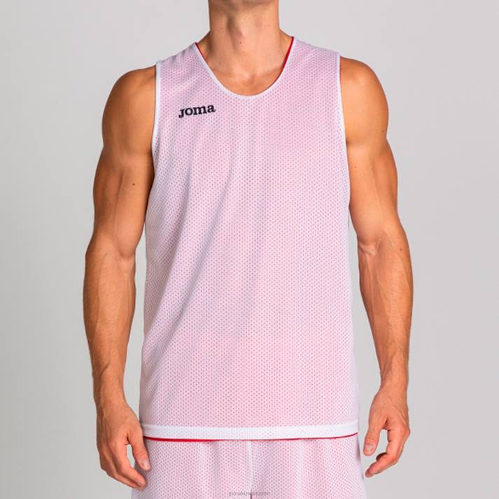 Joma 82P4R2521 احمر ابيض بلا أكمام تي شيرت آرو