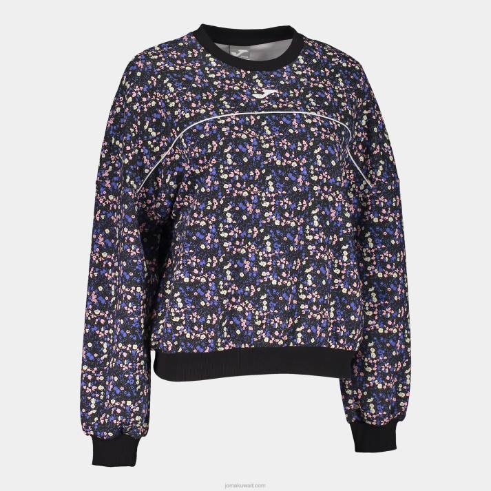 Joma 82P4R2547 أسود وردي أزرق قميص من النوع الثقيل دافني نحيف