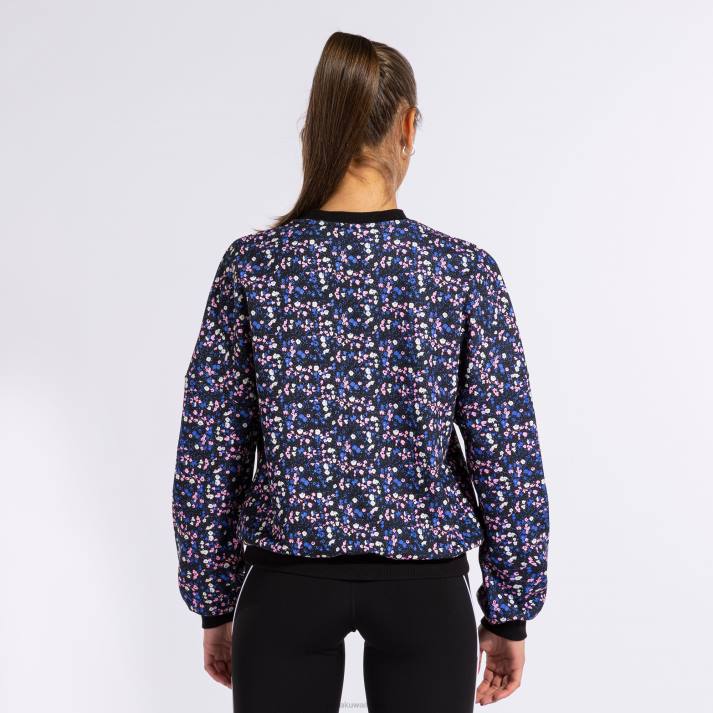 Joma 82P4R2547 أسود وردي أزرق قميص من النوع الثقيل دافني نحيف