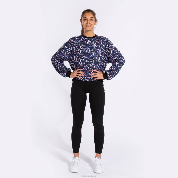 Joma 82P4R2547 أسود وردي أزرق قميص من النوع الثقيل دافني نحيف