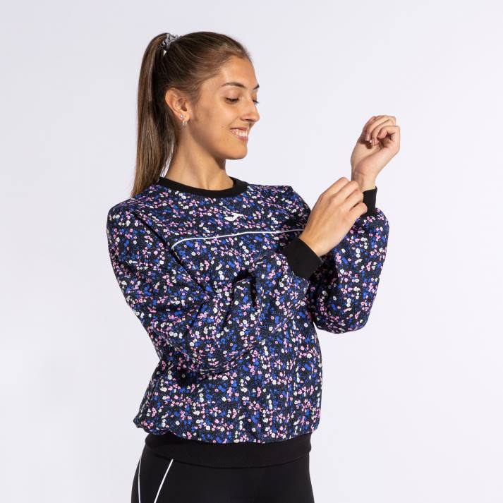 Joma 82P4R2547 أسود وردي أزرق قميص من النوع الثقيل دافني نحيف