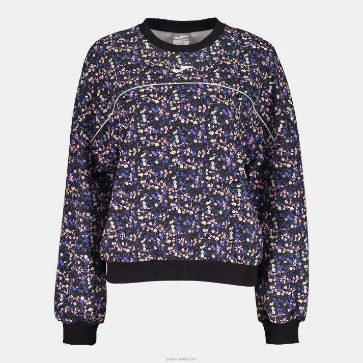 Joma 82P4R2547 أسود وردي أزرق قميص من النوع الثقيل دافني نحيف