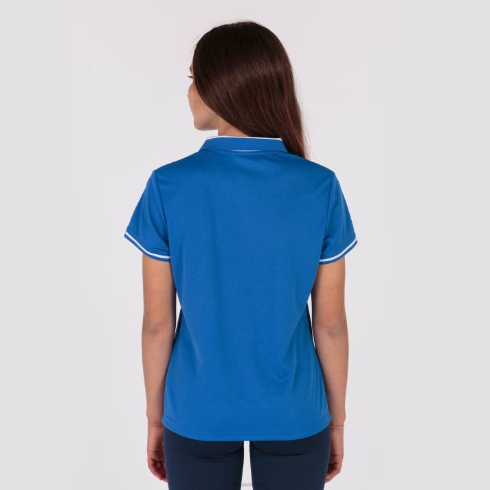 Joma 82P4R2577 أزرق ملكي أبيض بطولة قميص بولو قصير الاكمام vi نحيف