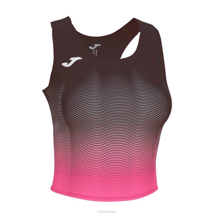 Joma 82P4R2598 أسود أبيض وردي فلوري النخبة أعلى الخزان السابع نحيف